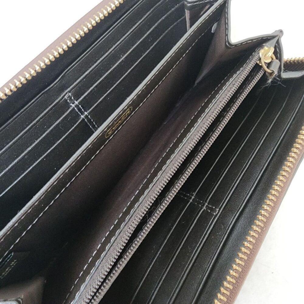 Coach Crocodile Embossed Leather Accordion Zip Wallet - Picture 5 of 10